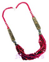 Multi row bone necklace - click here for large view